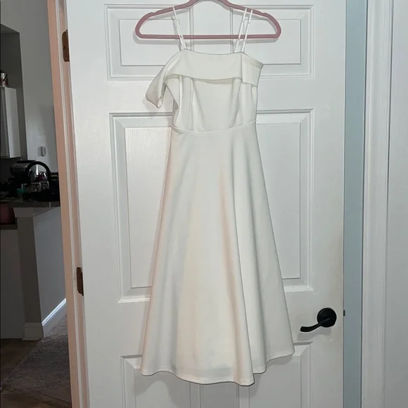 Lulu’s Sweet Elegance White Off-Shoulder Dress Women’s Small - Picture 7 of 9
